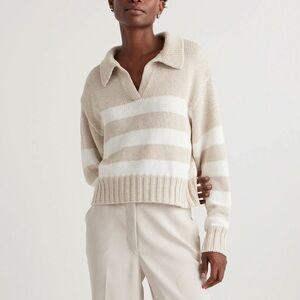 100% Organic Cropped Cotton Polo Sweater